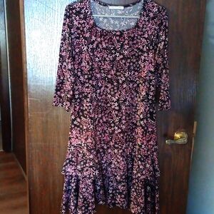 Black dress with purple and white detail size m